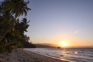 Sunrise in a stunning paradise beach in Raja Ampat, Papua, Indonesia 