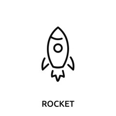 rocket icon vector. launch sign symbol for modern design.