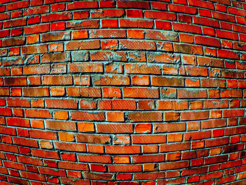 convex brick wall