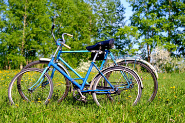 Fototapeta na wymiar two old bicycle