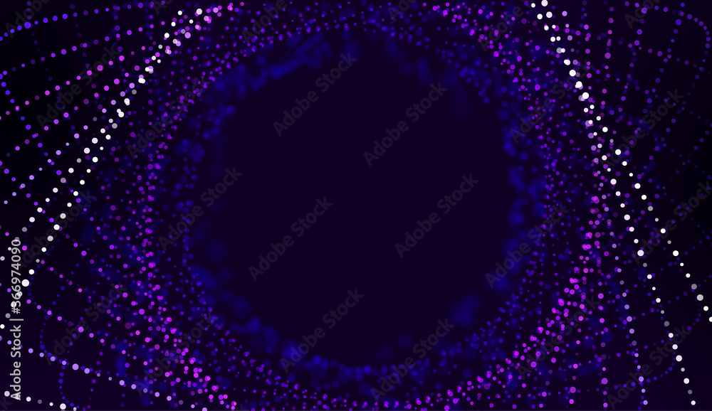 Poster particle stream tunnel vector background. science futuristic concept. cyber space background. data t