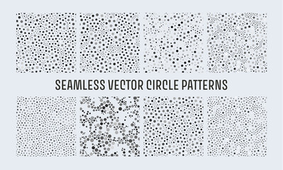 Dots noise black seamless pattern. Vector polka pattern. Confetti background. Creative geometric wallpaper. Point texture.