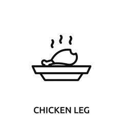chicken leg icon vector. chicken leg sign symbol for modern design.