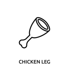 chicken leg icon vector. chicken leg sign symbol for modern design.