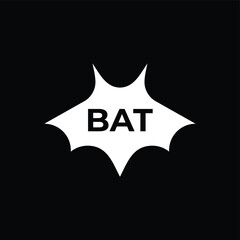 Bat vector logo icon illustration on black background.