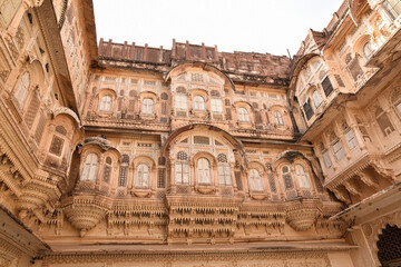 Fototapeta premium Beautiful view of Mehrangarh Fort in blue city Jodhpur. Rajasthan, India