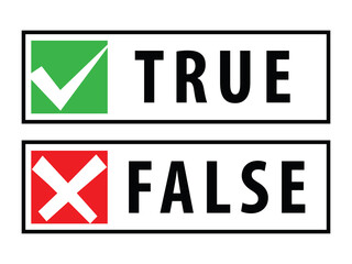 true or false icon concept, vector illustration 