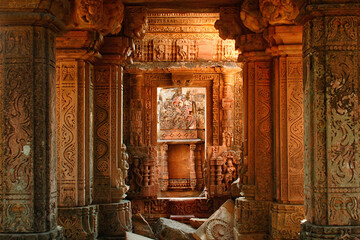 View of Rang Mahal, Inside of Ajaygarh Fort, Panna, Madhya Pradesh, India.