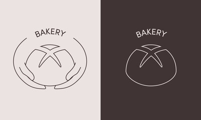 Bread Logo Design - Vector illustration, decorative or logo design in simple minimal style - for bakery, bread, food and charity branding themes 