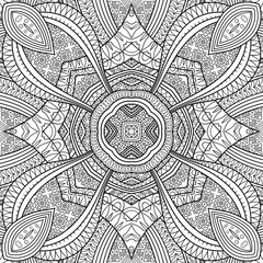 Fototapeta premium Vector ethnic hand drawn line art seamless pattern
