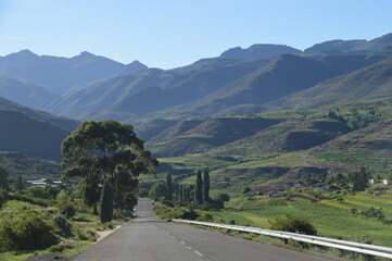 The mighty Maletsunyane Falls and the green surroundings in Lesotho, Africa