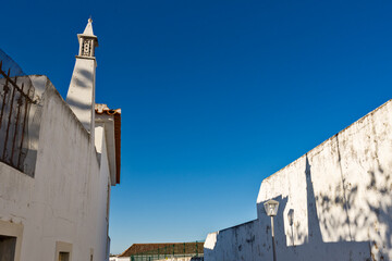  traditional and elaborate chimneys of Tavira, Algarve, Portugal