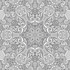 Vector ethnic hand drawn line art seamless pattern