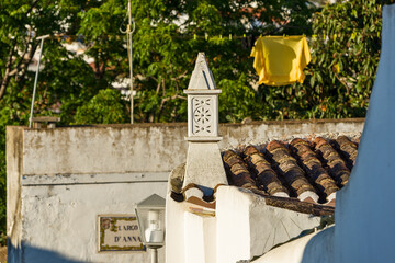 traditional and elaborate chimneys of Tavira, Algarve, Portugal