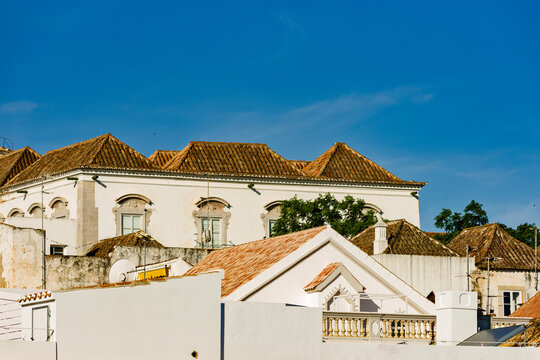 the four-sided roof bears witness oriental influence in architecture of Tavira, Algarve, Portugal