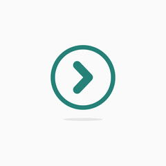 Right rounded arrow in blue circle icon
