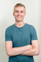 Obraz premium Portrait of young man with blond hair