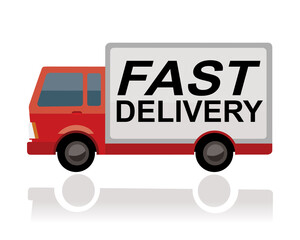 fast delivery truck, vector illustration 