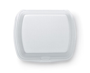 Top view of blank disposable styrofoam food container
