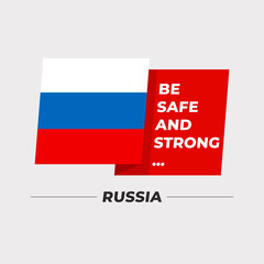 National flag icon with encouraging message isolated on light grey background : Vector Illustration