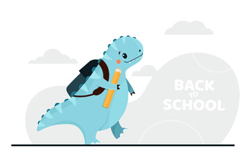 Back to School animal dinosaur. Vector illustration.