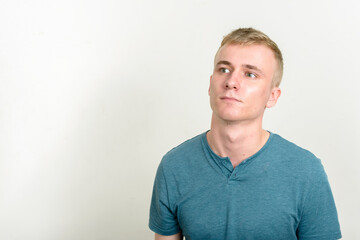 Obraz premium Portrait of young man with blond hair