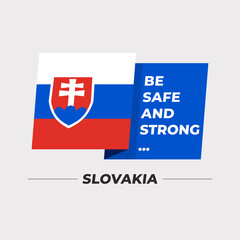 National flag icon with encouraging message isolated on light grey background : Vector Illustration