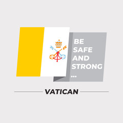 National flag icon with encouraging message isolated on light grey background : Vector Illustration