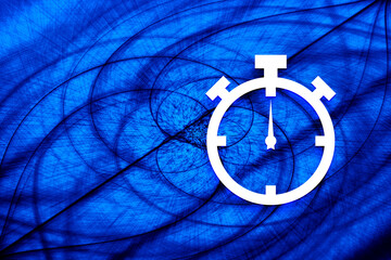 Stopwatch icon vortex spiral blue background illustration