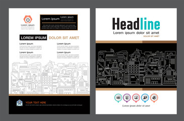 Brochure template design. Concept of architecture design. construction brochure layout