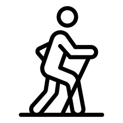 Senior nord walk icon. Outline senior nord walk vector icon for web design isolated on white background