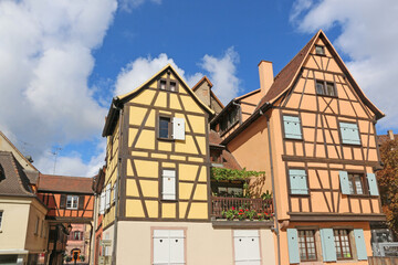 Fototapeta na wymiar Street in Colmar, Alsace, France 