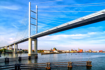 Neue Rügenbrücke - New Rugen Bridge over the Strelasund, connecting Stralsund and Rugia Island