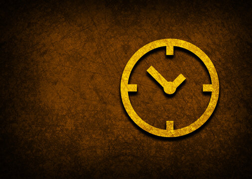 Clock icon rusty metal texture background illustration