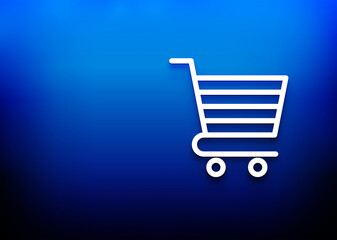 Shopping cart icon electric blue abstract design background illustration
