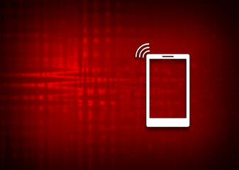 Smartphone network signal icon motion flare red background illustration