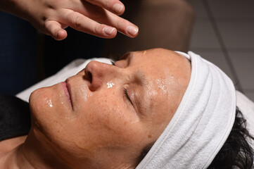 Obraz na płótnie Canvas facial and skin treatment