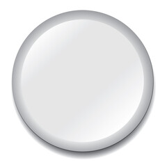 blank white button, badge template, vector illustration 