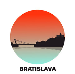 Bratislava city skyline vector silhouette