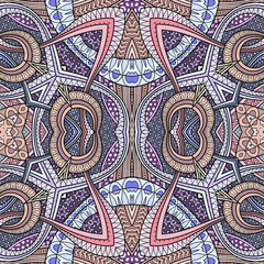Fototapeta premium Vector abstract ethnic hand drawn seamless pattern