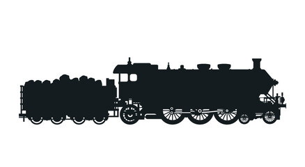 Steam locomotive railroad train.
