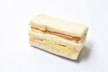  sandwich stuffed ham and cheese on white background