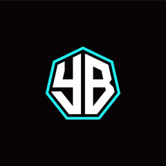 Y B initials modern polygon logo template