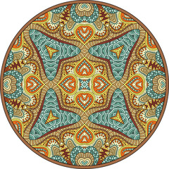 Vector abstract floral ethnic hand drawn mandala