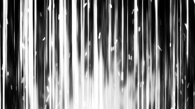 Manga or comic book lines animation. Action speed effects. Light rays, Explosion, Power. Hyper speed warp loop animation. Black and white straight lines.
