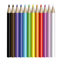 color pencils isolated on white background, vector illustration 