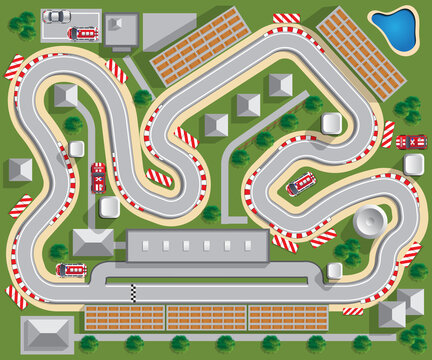 Race track. View from above. Vector illustration.
