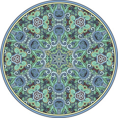 Vector abstract floral ethnic hand drawn mandala