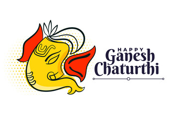 happy ganesh chaturthi festival card creative design