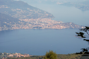 A view of Verbania from Mottarone above Stresa and Lake Maggiore, Italy